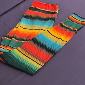 LuLaRoe Red and Yellow Striped Leggings